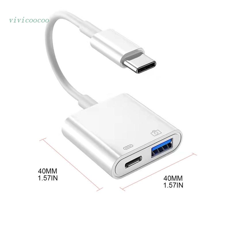 Vivi Adapter Splitter USB-C Otg Premium Dengan Power Supply Transmisi Kecepatan Tinggi Tipe C