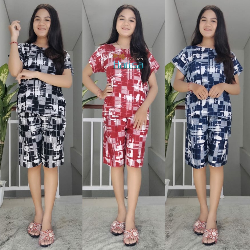 Piyama Pendek Abstrak Rayon Super 03