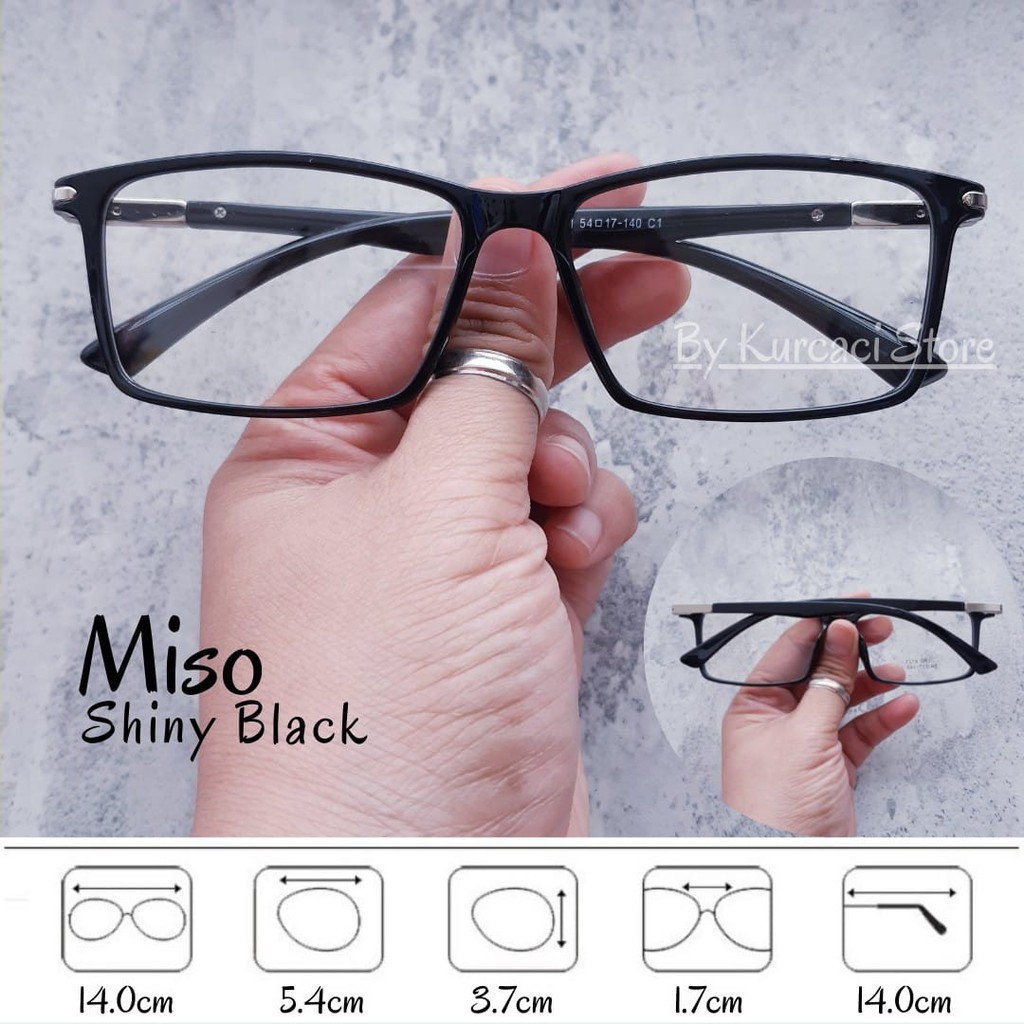 Kacamata Minus Photocromic Blueray Miso model Kotak Kecil Korea Pria  Wanita Antiradiasi komputer