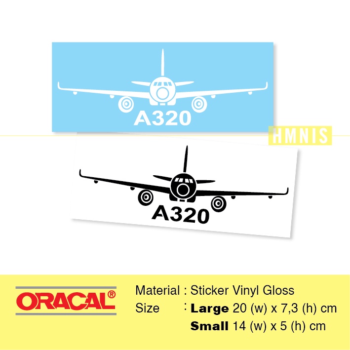Sticker Pesawat Airbus 320, Sticker A320 Airplane, Airbus A320