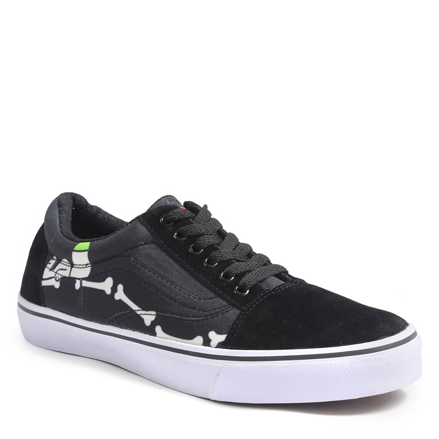 SM88 - SIAP KIRIM Sepatu Pria Sneakers Cowok Vans Oldskool Motif Tulang Hitam Kasual Sekolah Premium