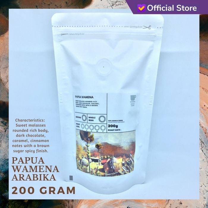 

PROMO KOPI ARABIKA PAPUA WAMENA 200 GRAM BIJI DAN BUBUK - BIJI
