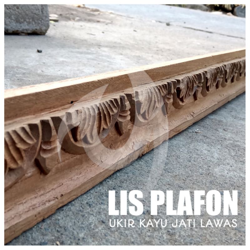 Lis plafon ukir kayu jati lawas