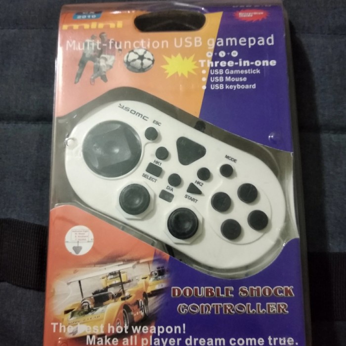 Ysomc GP 168W Gamepad Joystick Mini Double Shock Controller USB 3in1