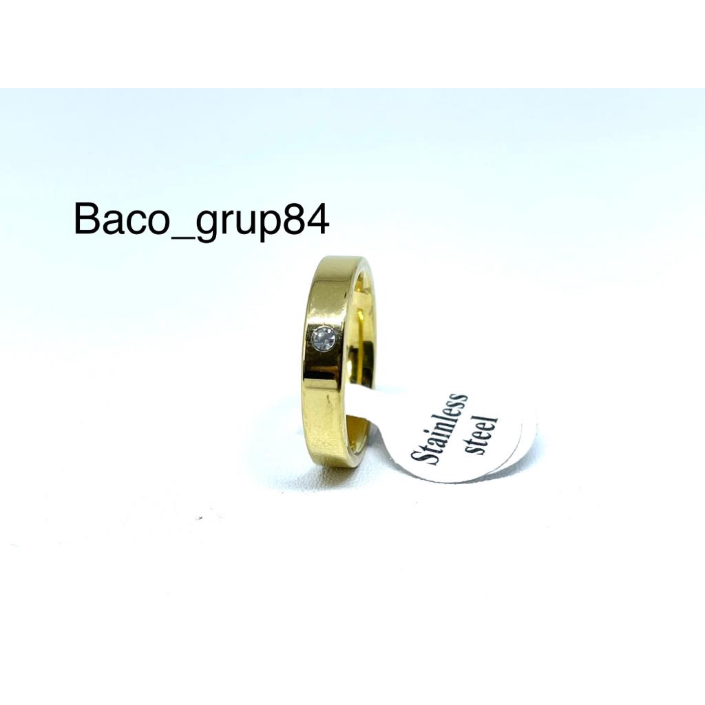 Cincin Titanium Gold Polos 06 Cincin Tunangan Cincin Pernikahan Anti Karat Awet Lama