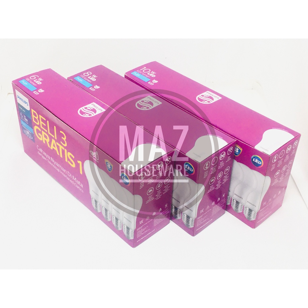Philips LED isi 4 6 watt, 8 watt, 10 watt, 12 watt Putih Cool Daylight Lampu LED Garansi Original Ph