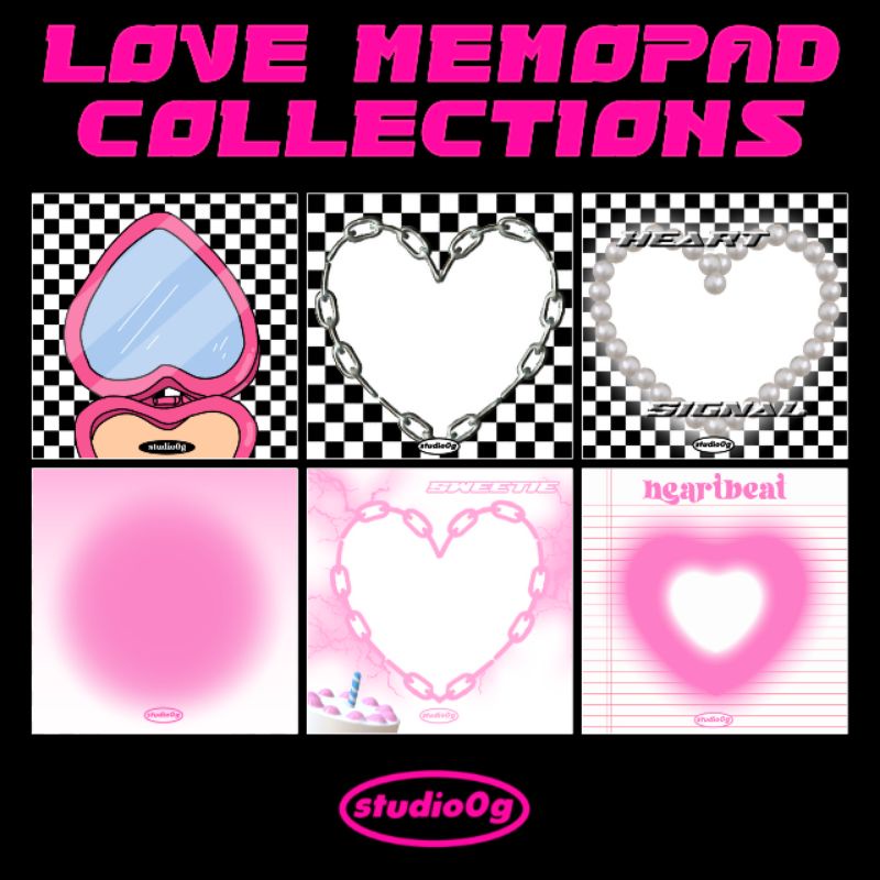 

[studio0g] heartymirror love memopad collections
