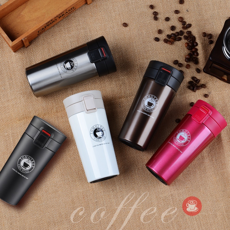 (400GR) SHENAR  TRAVEL MUG  / MUG COFFEE / TERMOS KOPI  TAHAN AIR PANAS &amp; ES VACUUM COFFEE CUP STAINLESS STEEL 380 ML