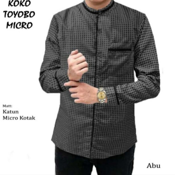BAJU KOKO TOYOBO/KEMEJA KOKO LENGAN PANJANG Baju Koko Pria M L XL - micro AbU, M