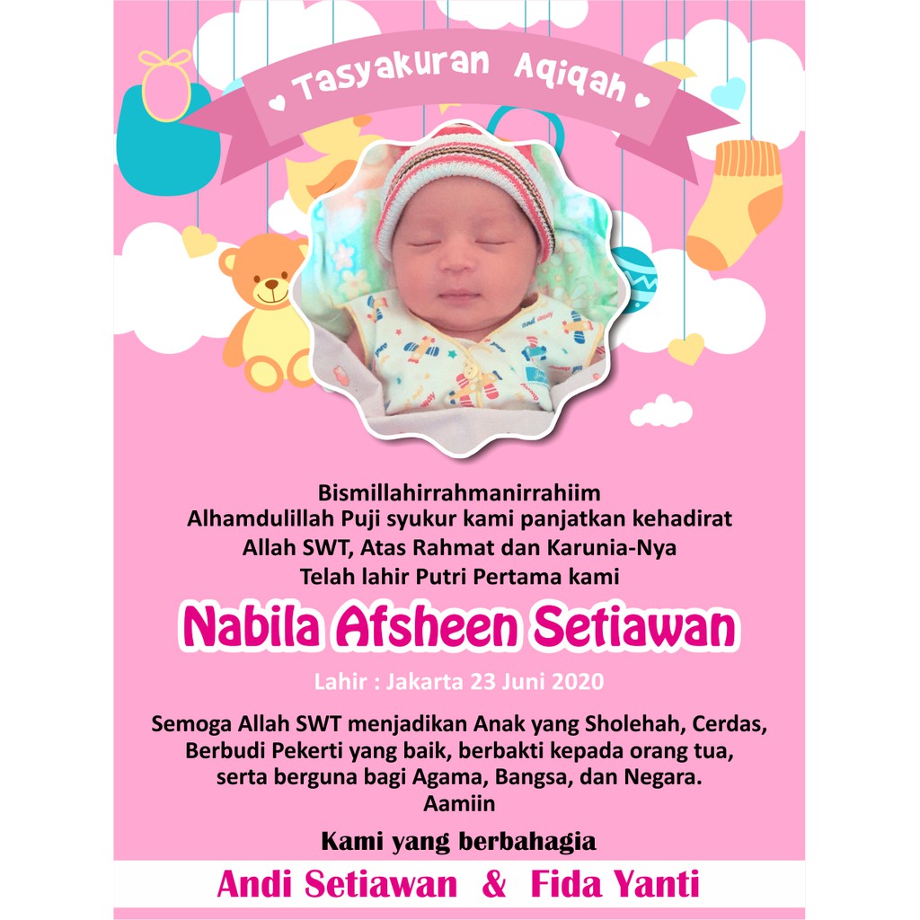 Kartu Ucapan Aqiqah 2 Anak