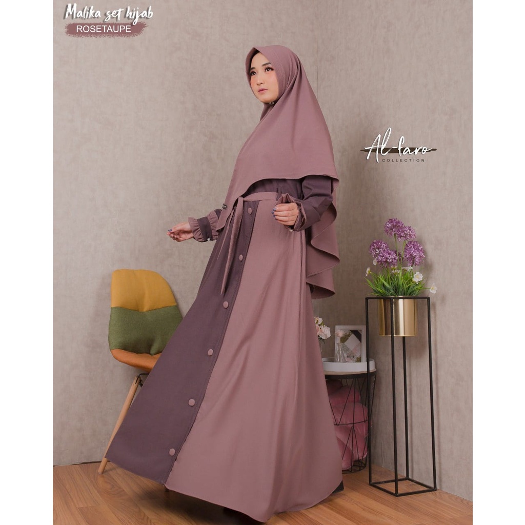 MALIKA SET ORI ALFARO Gamis Terbaru Dengan Bahan Ity Crepe