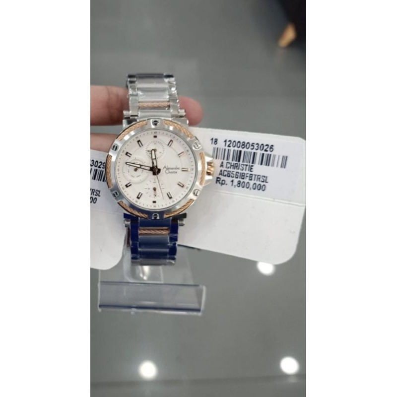 Jam Tangan couplre Alexandre Christie AC 6561 Silver Rosegold