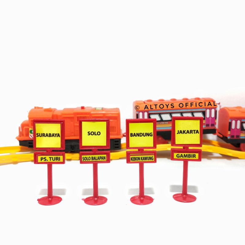 Mainan Kereta Api Express Dan Nama Setasiun Indonesia Train Track Toy