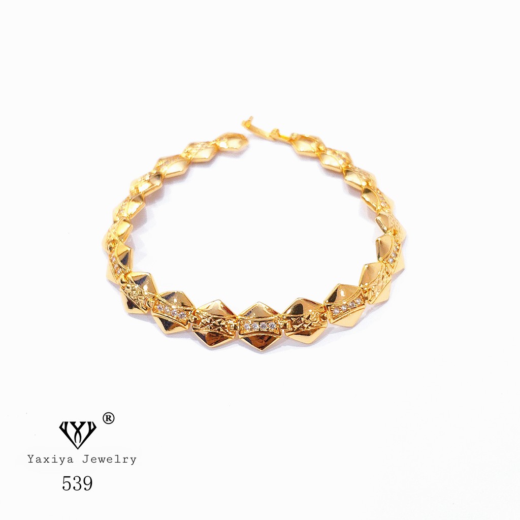 

Gelang Plat permata lapis emas perhiasan imitasi Gold 539