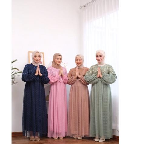 경 Gamis Princes Brukat Mix Tile Dot  Gamis Pesta | GAMIS Brokat Hot