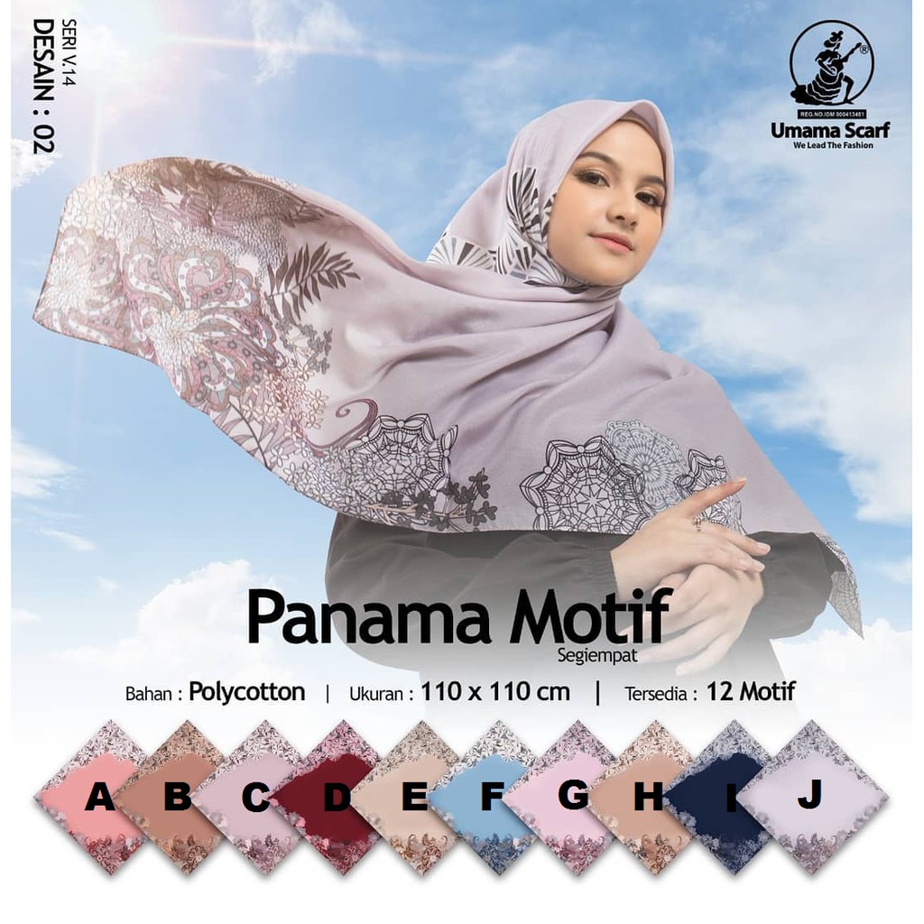 Segi Empat Umama Scarf Panama Bebas Pilih Warna dan Motif