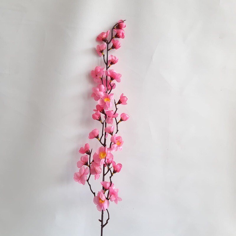 BUNGA SAKURA tangkai panjang 70cm - bunga artificial hiasan rumah home decor shabby grosir murah-pink polos