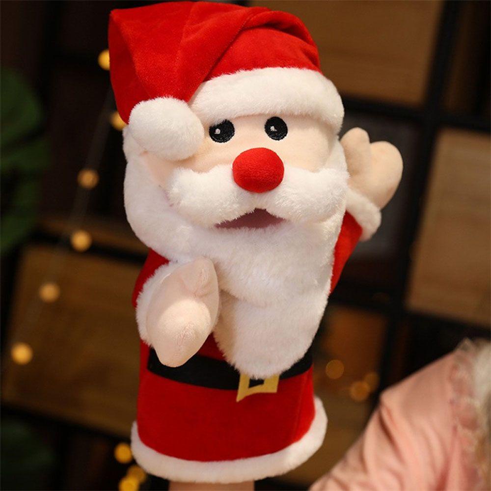 Lanfy Santa Claus Hand Puppet Boneka Tangan Santa Claus Kartun Hadiah Natal Aktivitas Boneka Karakter Mainan Boneka Boneka Aksesoris Anak Mainan Mewah