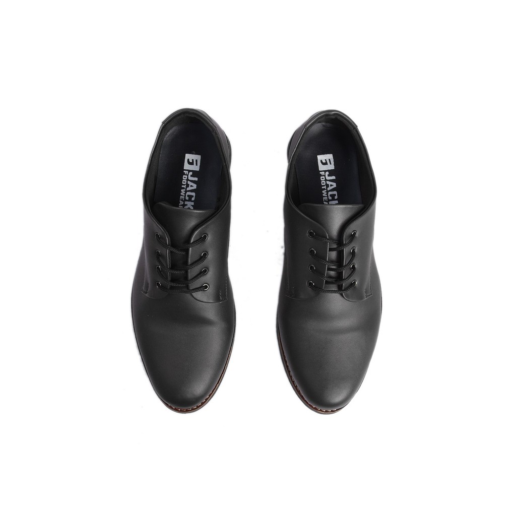 RUSH BLACK - Sepatu Pantofel Pria Kulit Formal Santai Kasual Kerja Kuliah Oxford - Pantopel