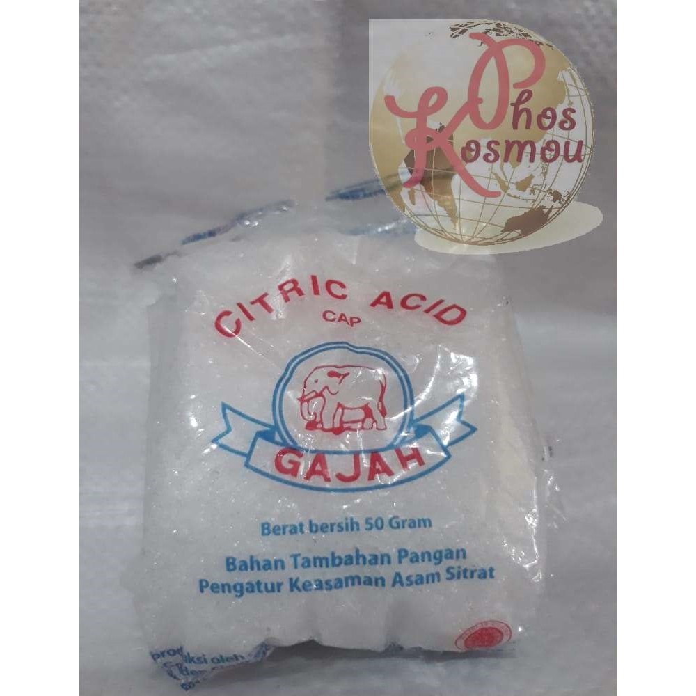 

Asam Sitrat / Citric Acid Cap Gajah kemasan pak isi 20 sch @ 50 gr