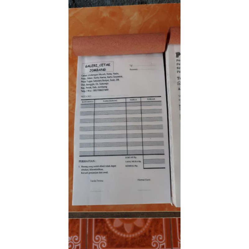 

Nota 5ply ukuran 1/2 folio