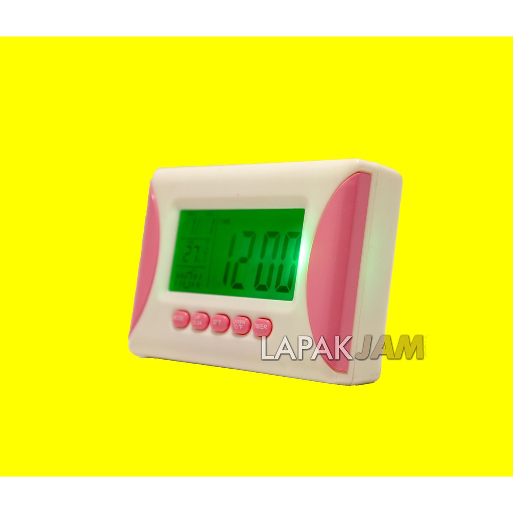 Jam Weker Alarm  Clock Kotak Polos Dekorasi Rumah ESA 3818