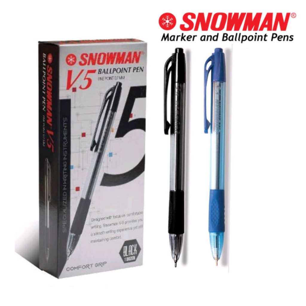 

Pulpen Snowman V5 Ballpoint Pen 0.7mm Ball Point V.5 Bolpoin Fine Original (1 Pcs)