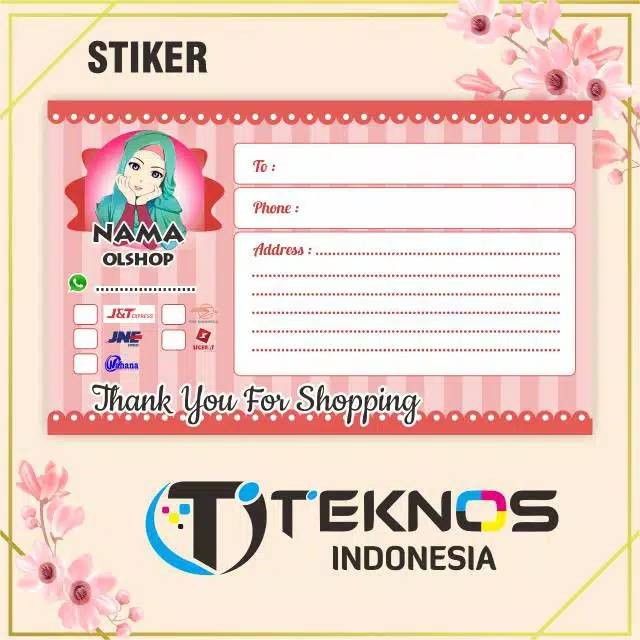 

LABEL PENGIRIMAN CUSTOM BAHAN HVS ISI 100 PC