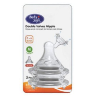 Baby Safe Wide Neck Nipple Dot Botol Susu Bayi Double Valves Isi 2 DWN0M DWN0L DWNXL