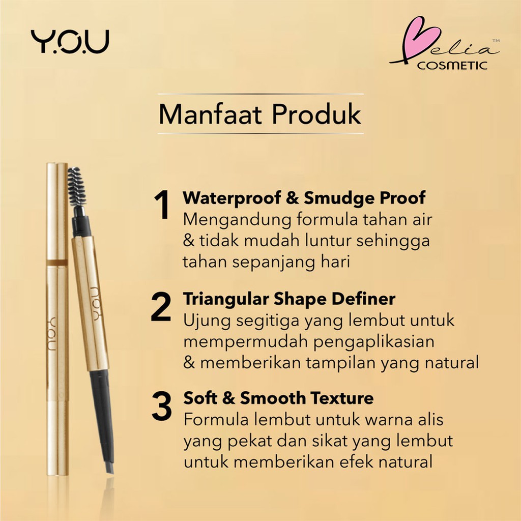 ❤ BELIA ❤ YOU The Gold One Perfect Dual Brow Matic | Eyebrow Liner Pensil Alis Premium Waterproof