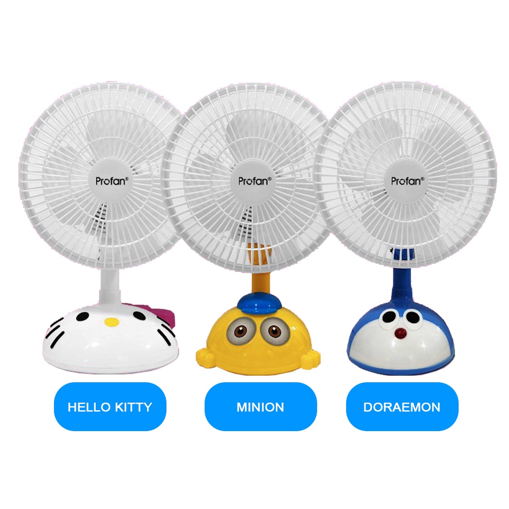 Beliajadulu88 Desk Fan 2 In 1 Dinding + Meja Kartun Cartoon karakter kipas angin 8 Inch