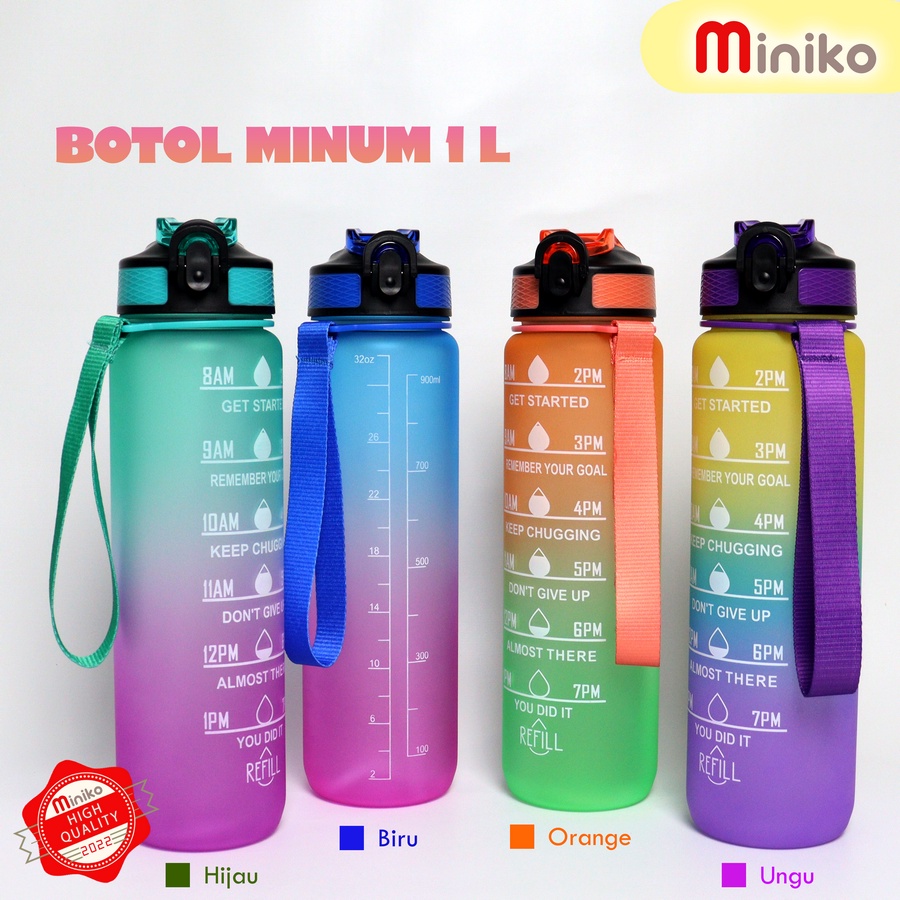 Botol Minum Viral 1 Liter - Botol Minum Motivasi 1 Liter