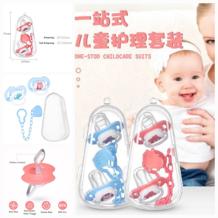 Dot Bayi Dengan Box Tali Dot Dengan Silikon Empeng Kotak Anti Jatuh P66 PGM