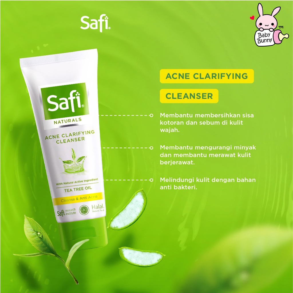 ❤ BELIA ❤ SAFI Naturals Tea Tree Oil Acne Cleanser Acne Toner Anti Acne Cream Natural 20 45 50 100 | BPOM