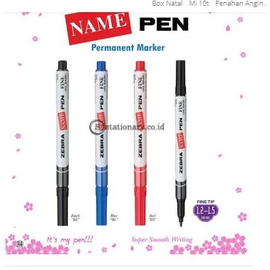 

Zebra Name Pen Permanent Marker (Oil Base) Fine Tip 1.2-1.5mm