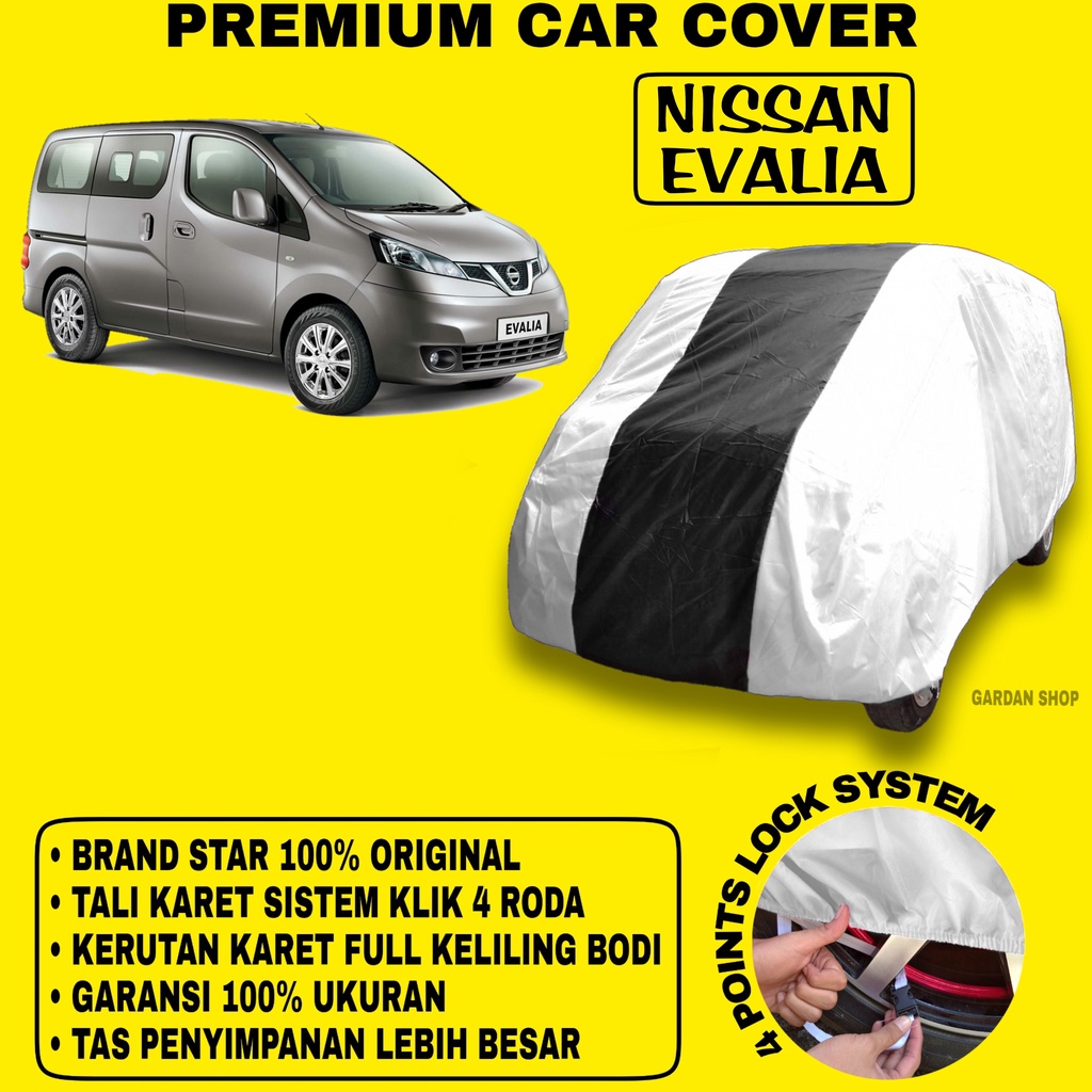 Body Cover NISSAN EVALIA SILVER HITAM Penutup Bodi Mobil Nissan Evalia Waterproof PREMIUM