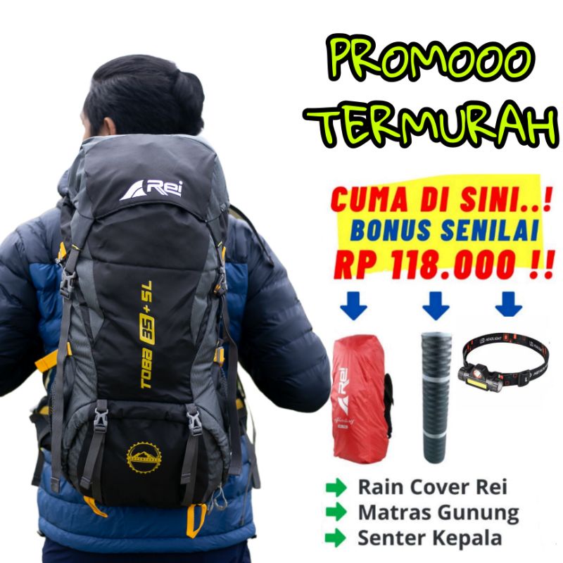 PROMO TAS GUNUNG SEMI CARRIER REI TOBA 35+5 Liter / Rei toba 35+5L Rei Toba 35+5L + Raincover / Arei Toba 35+5l / Rei Toba 40L