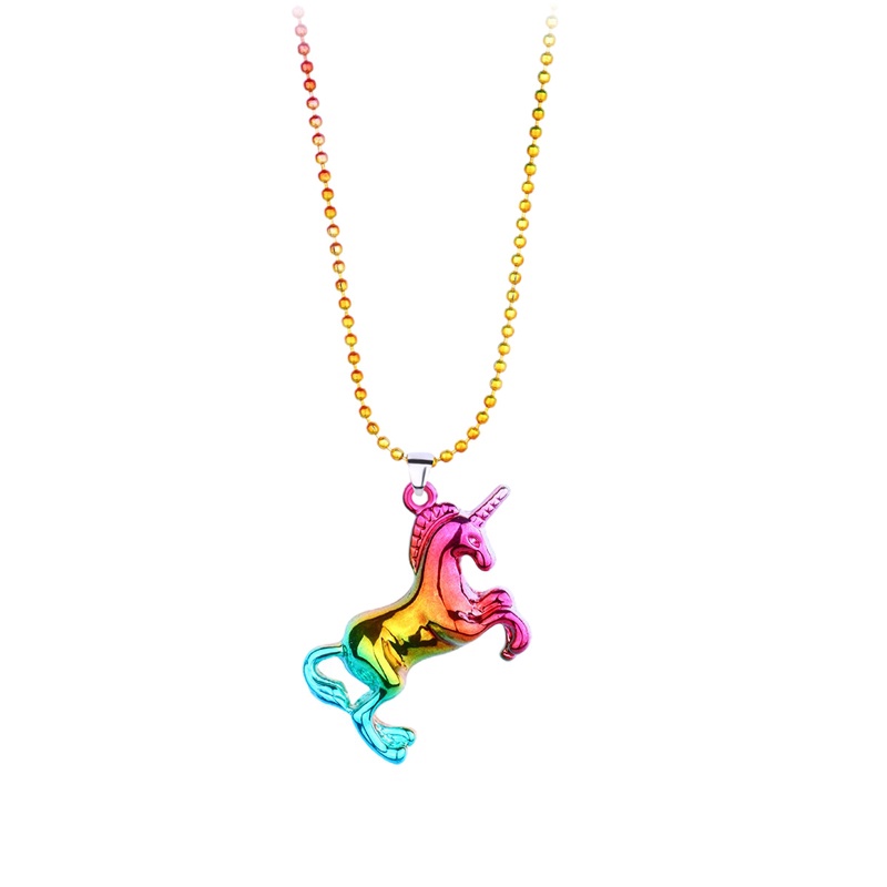 Kalung Liontin Unicorn Aksen Berlian Imitasi Untuk Wanita