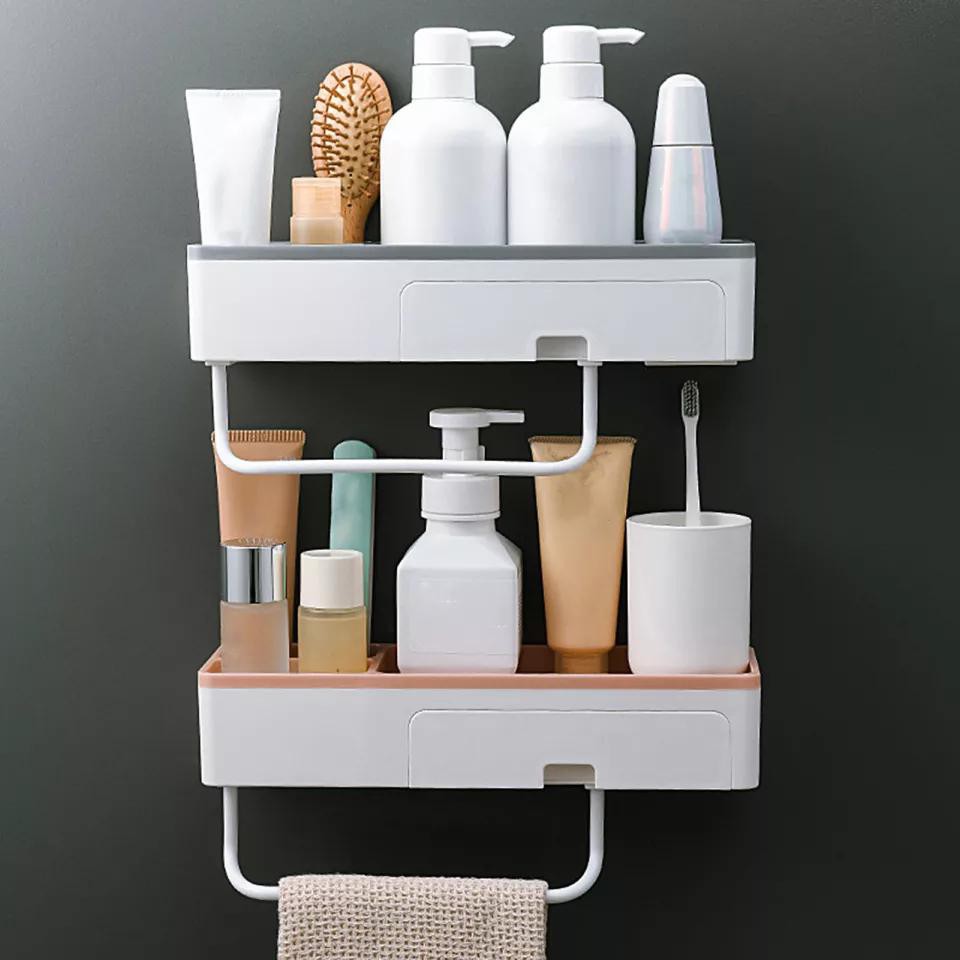 Bathroom Shelf / Rak Kamar Mandi Serbaguna Ukuran 31,5 Cm Dengan Hanger