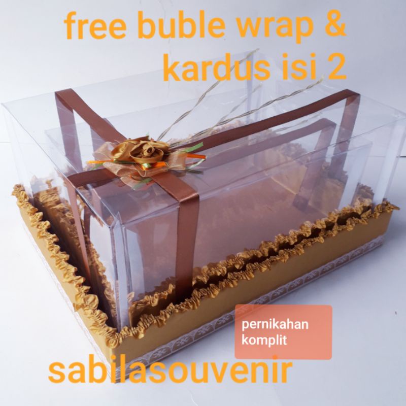 hantaran Pernikahan tempat seserahan Kotak Kado Pernikahan Full Mika Isi 2 Rustic