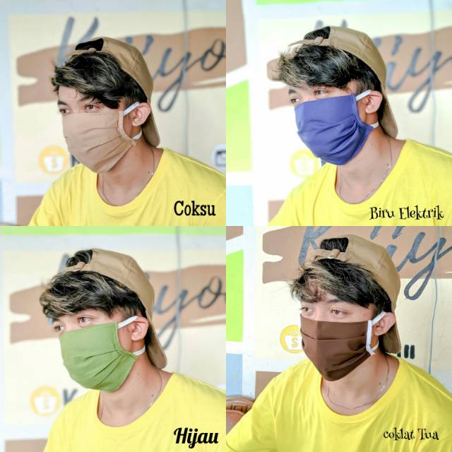 MASKER TALI KARET HEADLOOP bahan oxford drill