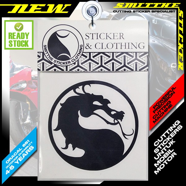 Stiker Mortal Kombat Logo MK Cutting Sticker aksesoris Mobil Motor