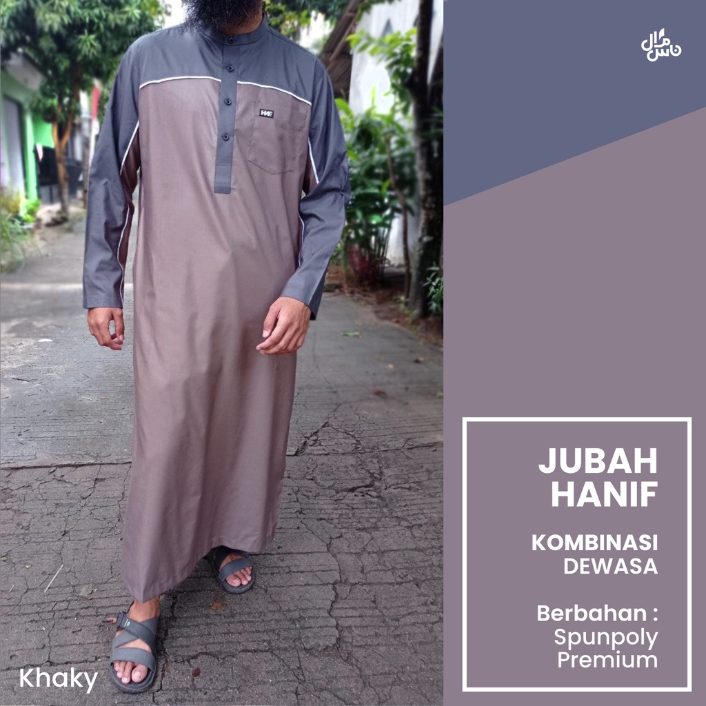 Jubah Pria Gamis Pria Hanif Kombinasi Arab Big Size Jumbo XXL XXXL 2XL 3XL Jubah Pria / Gamis pria / Jubah Gamis Laki Gamis Pria Dewasa Fashion Muslim Pria Arab Pakistan