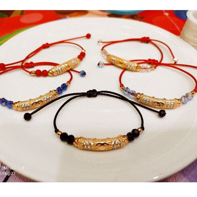 gelang serut kristal//xuping//perhiasan accessories lapis emas imitasi