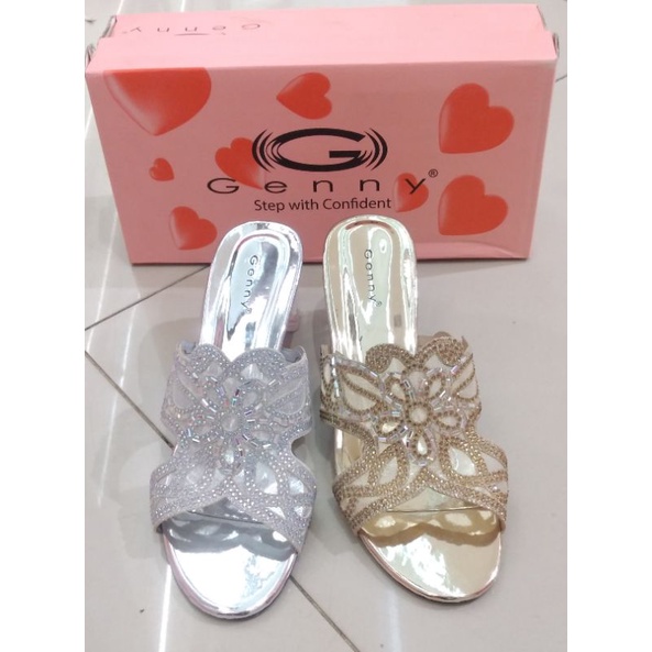 Terbaru Sandal Wanita Hak Kaca Edisi Pesta Genny