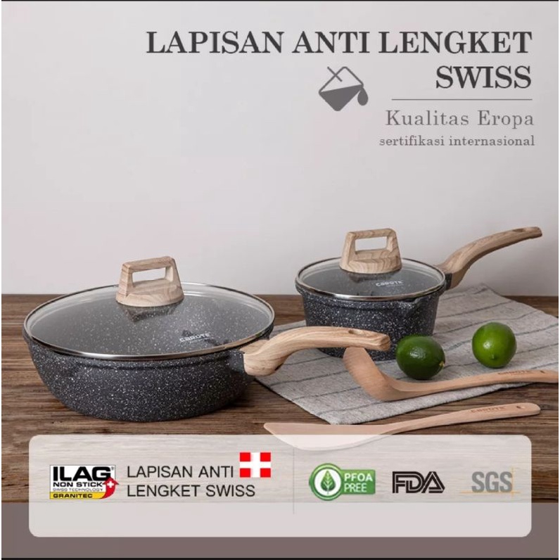 Carote Panci Set granite anti Lengket