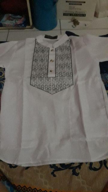  BAJU KOKO ANAK TURKI PAKISTAN PUTIH POLOS NEW MOTIF 