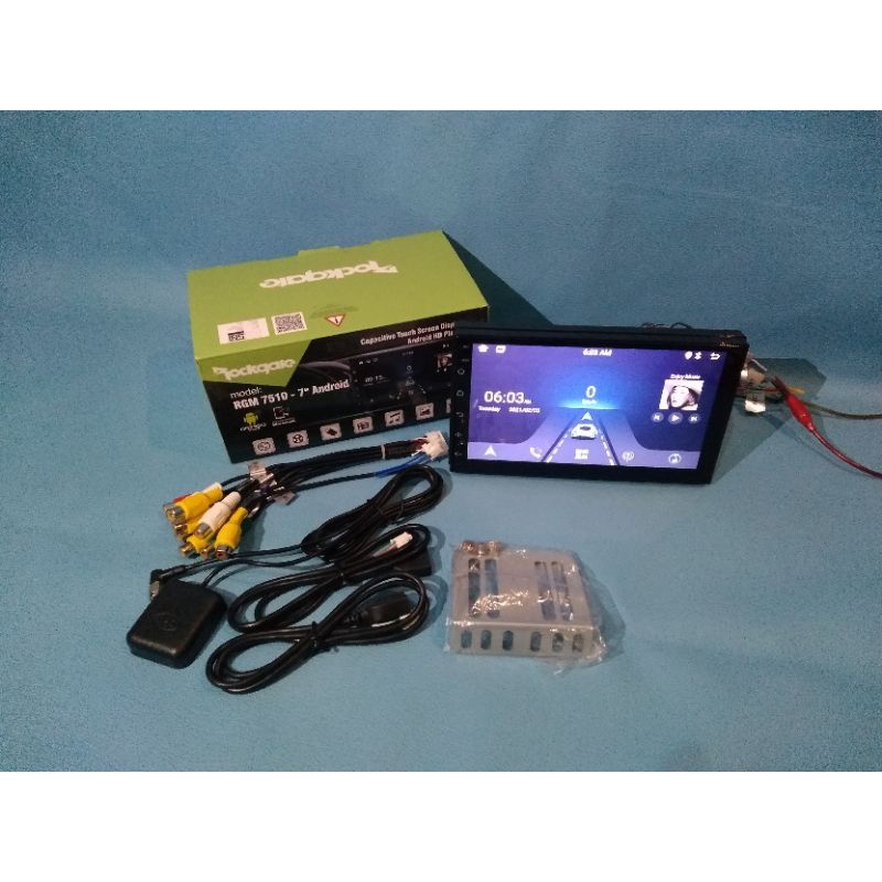 Doubledin android rockgate layar 7inc headunit audio mobil