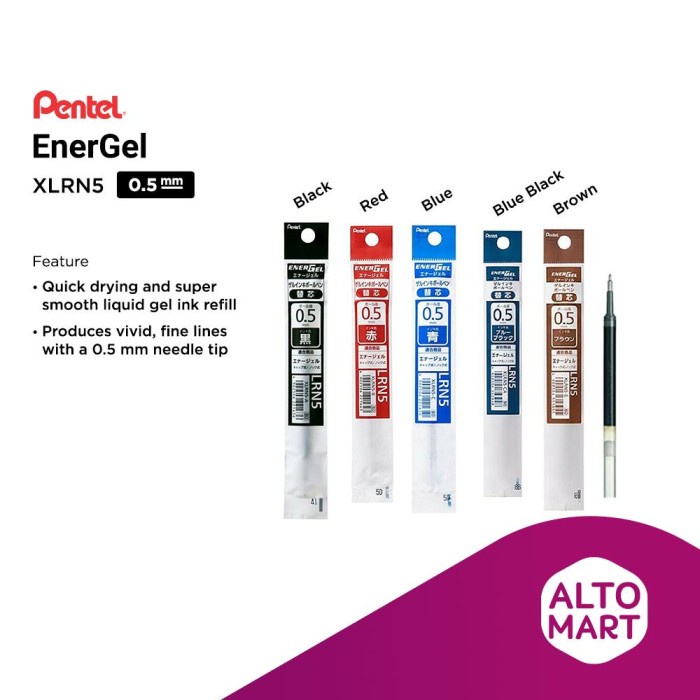 

Gaya Pentel Energel Refill 0.3 0.5 0.7 1.0 Mm Isi Ulang Gel Pen Pulpen Sale!!!