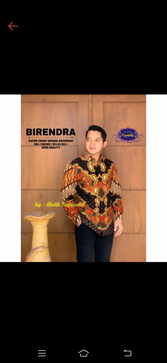 Batik Pria Birendra Lapis Furing Katun Halus Sragenan Size M-xxl Asli Solo